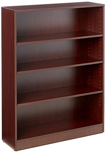 Lorell Mahogany Laminate Bookcase, 48" X 36" X 12" #TOP3