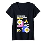 Mujer Cuando estoy practicando ciclismo todos los días es un buen día, lindo Camiseta Cuello V