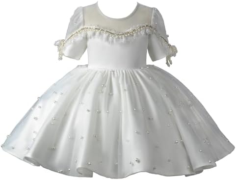 Flower Girl Dress Ruffle Satin Lace Tulle Beads Flower Decoration Toddler Wedding Birthday Party Evening Dress