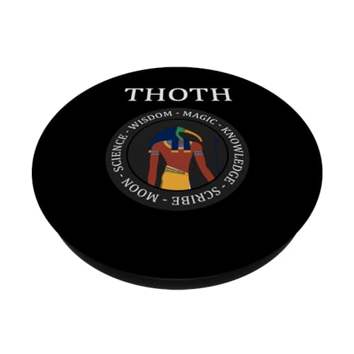 Thoth Ancient Egyptian God of Wisdom PopSockets Swappable PopGrip, Black - Image 2