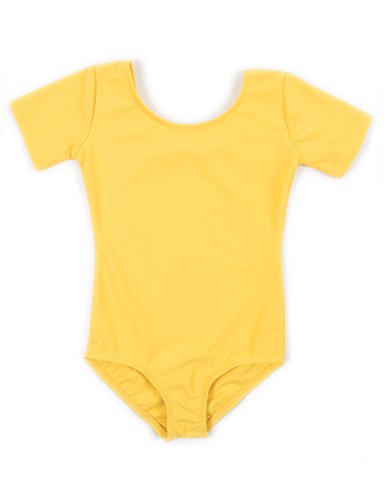Leveret Girls Leotard Yellow Short Sleeve X-Large (12-14)