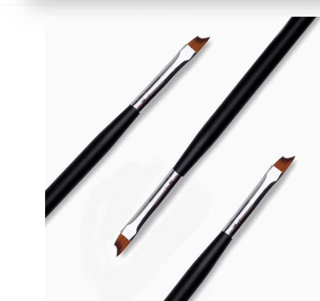 Cepillos De Uñas De 4 Piezas, Cabeza Oblicua En Forma De Media Luna Francesa, Herramientas De Decoración De Uñas De Bricolaje, Adecuadas Para Gel, Manchas, Pintura.