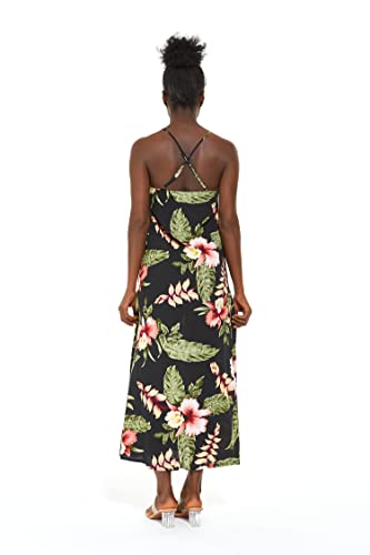 Image of Family Matching Hawaiian Clothes, Black Rafelsia | Lightweight 100% rayon • Family matching outfits • Beach vacations • Luaus • Cruises • Family photos