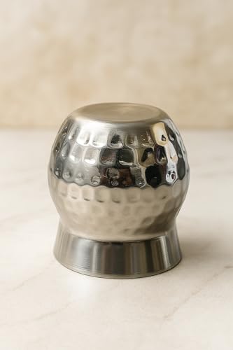 Image of STEEPLE Stainless Steel Kulhad Tea Cups 170 ml | Premium Hammered Tea & Coffee Cups | Steel Kulhad for Chai, Coffee, Milk & Juice | Drinking Cups for Home & Office (Set of 4)