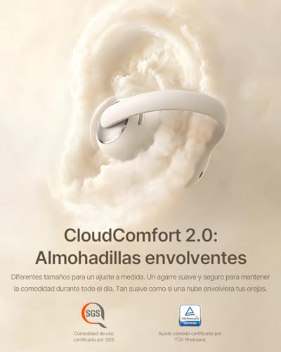 Baseus MC2 Auriculares Abiertos, Auriculares de Clip | CloudComfort 2.0, Hi-Res Audio, LDAC, SuperBass 3.0, Bluetooth 6.0, 4 Micrófonos con IA, 55 h de autonomía, IP67, 5,1 g 3