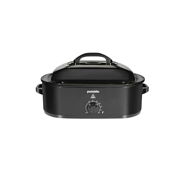Proctor Silex 24-Pound Electric Roaster Oven with Variable Temperature Control, Self-Basting Lid & Removable Pan, 18 Quart, Black (32211)