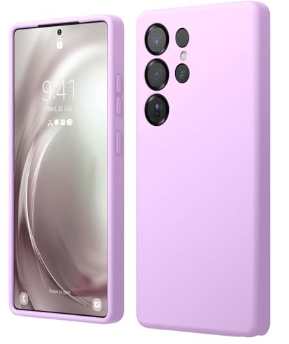 Image of LIRAMARK Liquid Silicone Soft Back Cover Case for Samsung Galaxy S25 Ultra 5G (Lavender)