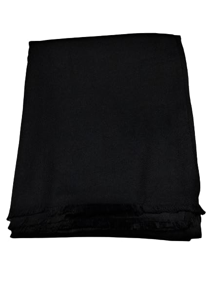 Men's Woolen Plain BLACK Lohi/Shawl, PURE BLACK COLOR