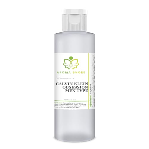Aroma Shore Perfume Oil - Our Impression Of and compatible with C'Alvin K'Lein Obsession Men Type, 100% Pure Uncut Body Oil Our Interpretation, Perfume Body Oil