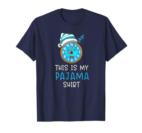 This is My Pajama Shirt Funny Bedtime Clock Slumber Party T-Shirt, Men, Navy Blue, Large