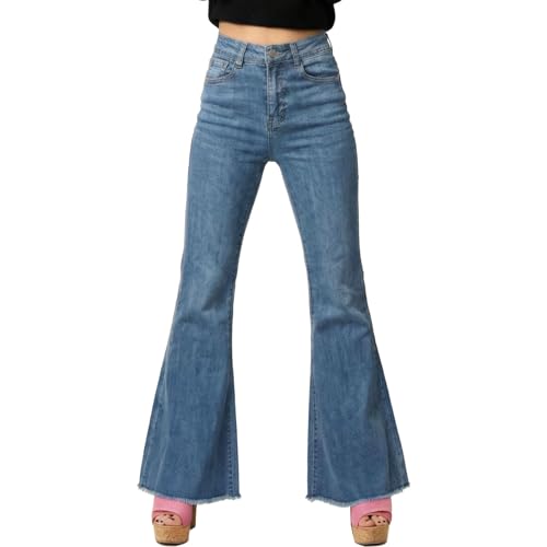 Jean femme patte large boho-chic : pantalon denim flare parfait pour vos sorties d'été