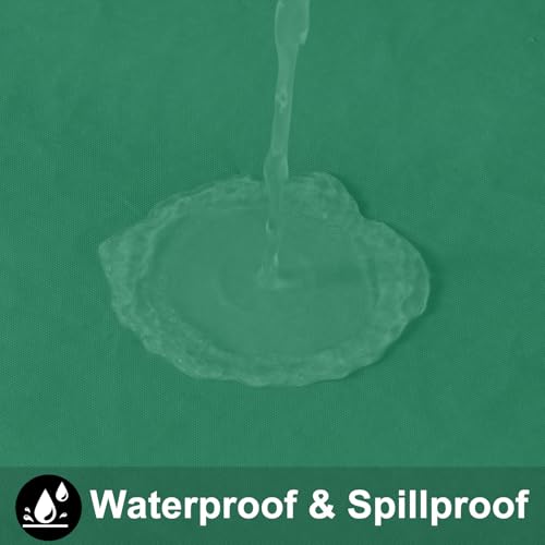 Image of Smiry Rectangle Table Cloth 60x120 Inch, Waterproof Wipeable Vinyl Tablecloths Protector, Oil Spill Proof Plastic Table Cover for Dining, Picnic, Camping, Outdoor, Emerald Green