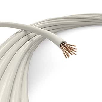 100 Feet (30 Meter) - Insulated Stranded Copper THHN/THWN Wire - 10 AWG, Wire is Made in The USA, Residential, Commercial, Industrial, Grounding, Electrical Rated for 600 Volts - in White