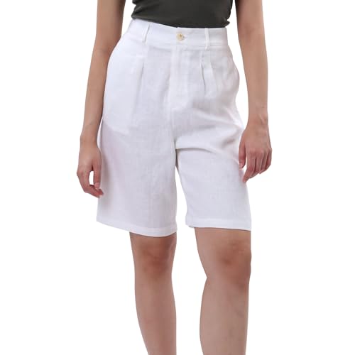 Bermuda en pur lin Amazhiyu short long idéal pour les vacances à la mer