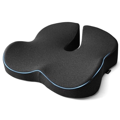 Arbanith Memory Foam Seat Cushion for Office Chair Ergonomic Coccyx Cushion with 3D Contoured Design Breathable Cover & Non-Slip Bottom Ideal for Long Sitting Office Home & Travel