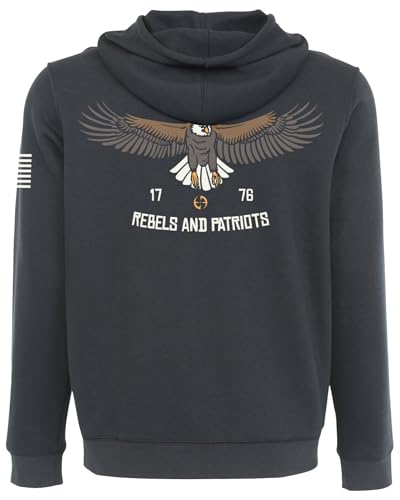 Image of LAPG Men's Live Free Or Die Core Hoodie, Comfortable Zip Up Hoodie with Unisex Fit, Long Sleeve Hooded Sweatshirt, Black, Black, Medium