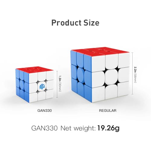 Image of CuberShop GAN 330 Mini 3x3 Keychain Speed Cube, Pocket Size Tiny Puzzle Cube, Smooth Turning Tiny Cube with Strap & Keyring, Portable Brain Teaser (Stickerless)