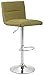 CLP Barhocker Limerick Stoff I Hocker Mit Lehne I Höhenverstellbarer Thekenhocker I Drehbarer Küchenhocker, Farbe:grün, Gestell Farbe:Chrom