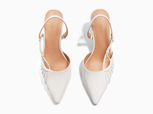 Image of Coutgo Womens Slingback Kitten Heels Closed Pointed Toe Pumps D'Orsay Wedding Party Dress Shoes