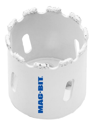 MAGBIT 625.1816 MAG625 1-1/8-Inch Carbide Grit Hole Saw with 1-9/16-Inch Depth , White