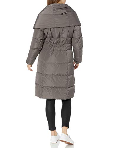 Cole Haan Women's Taffeta Down Double Breasted Zip Front Coat, Carbon, Small, 357SD394 - image 2