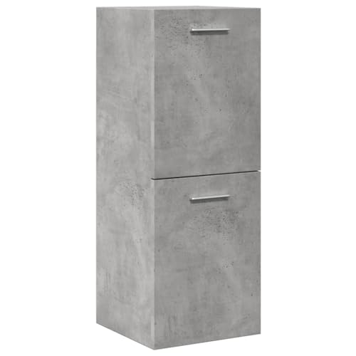 vidaXL Mobile Pensile da Bagno Grigio Cemento 30x30x80cm in Truciolato, Mobile da Bagno, Mobile portaoggetti, mobiletto, pensile da Bagno