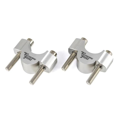 Lenker Riser Klemmen Lenkererhöhung Für Yamaha Tenere 700 XT700Z XTZ 2019 – Lenkererhöhungen Mit Klemmbefestigung Aus CNC-gefrästem Aluminium(Silber)