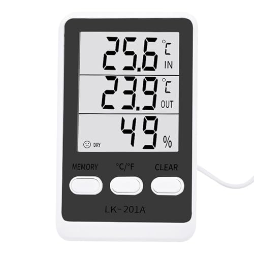 Ahuuen Termómetro De Temperatura Para Refrigerador - Termómetro Impermeable Para Acuario | Higrómetro Digital Para Enfriador De Vino Congelador Supermercado Acuario Electrodomésticos De Cocina