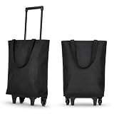 2 in 1 Einkaufstrolley Klappbar 30L Einkaufswagen 25kg Tragkraft 90cm Höhe