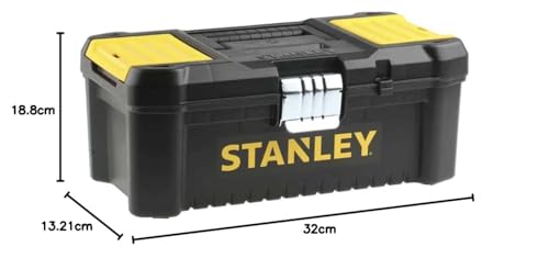 Stanley STST1-75515 Low Essential Tool Box, Black/Yellow, 12.5-Inch
