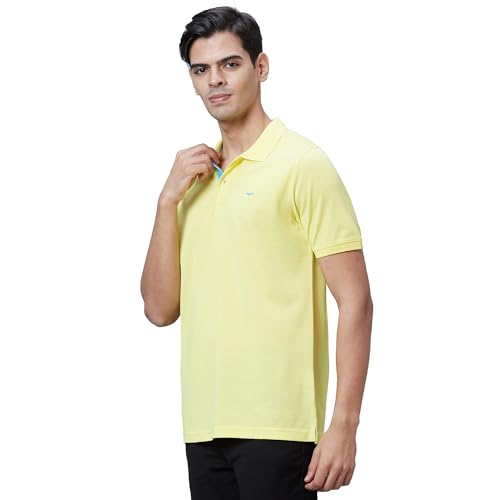 Image of Park Avenue Slim Fit Pure Cotton Print Pattern Polo Neck Casual T-Shirt