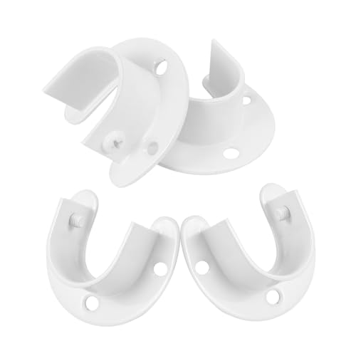 Cabilock 4pcs Closet Pole Socket Bracket for Rods Wall Mounted Curtain Rod Support and Resistant Design for Efficient Space Utilization