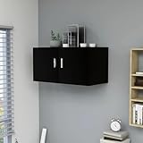 Rantry Schwarz Holzwerkstoff Wandschrank 2 Tür 80x39x40 cm - Wandmontage max. 60 kg...