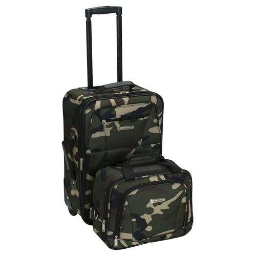 Rockland Fashion Softside Upright Luggage Set,Expandable, Wheel, Telescopic Handle, Camouflage,...