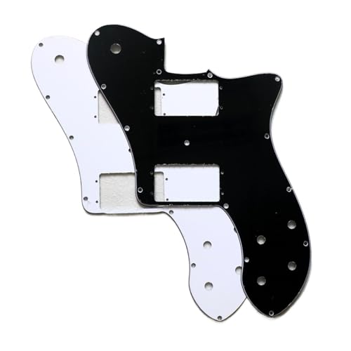 Guitare électrique noire double grand pickguard multicolore instrument rock