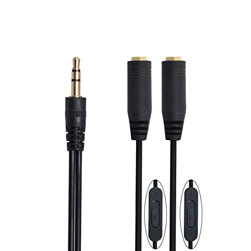 Cable divisor de audio 3.5mm con control de volumen miniatura 2