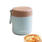 Tktouci Lonchera aislada, 430 ml, apta para microondas, almacenamiento de alimentos con tapa, ancha, aislamiento térmico y frío, para estudiantes, trabajo, adultos, camping, picnic, cocina