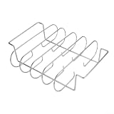 Rejilla antiadherente de acero inoxidable para cocinar costillas de res y filetes, resistente, estable, apto para lavavajillas para un fácil mantenimiento (color primario)