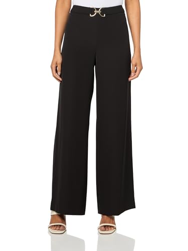 H HALSTON Women's Gold Halston Belt Straight Leg Soft Suiting Pant