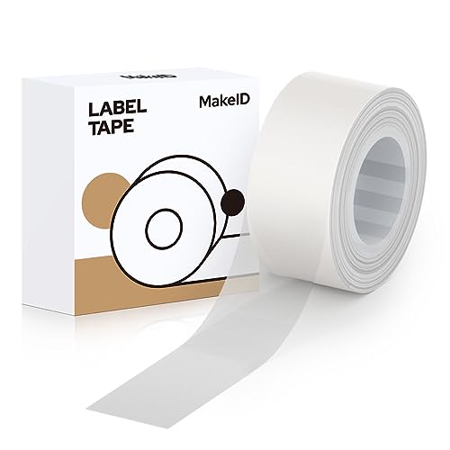 MakeID Cinta de etiquetas compatible con 16 mm x 4 m autoadhesiva resistente al calor como reemplazo para MakeID L1/Q1/E1 Transparente