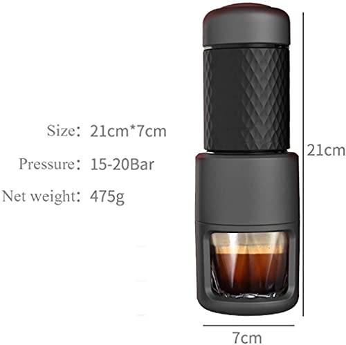 AYDQC Cafetera portátil, máquina de café Espresso Manual Compatible con cápsula de café molida para el hogar de Oficina… - Imagen 7
