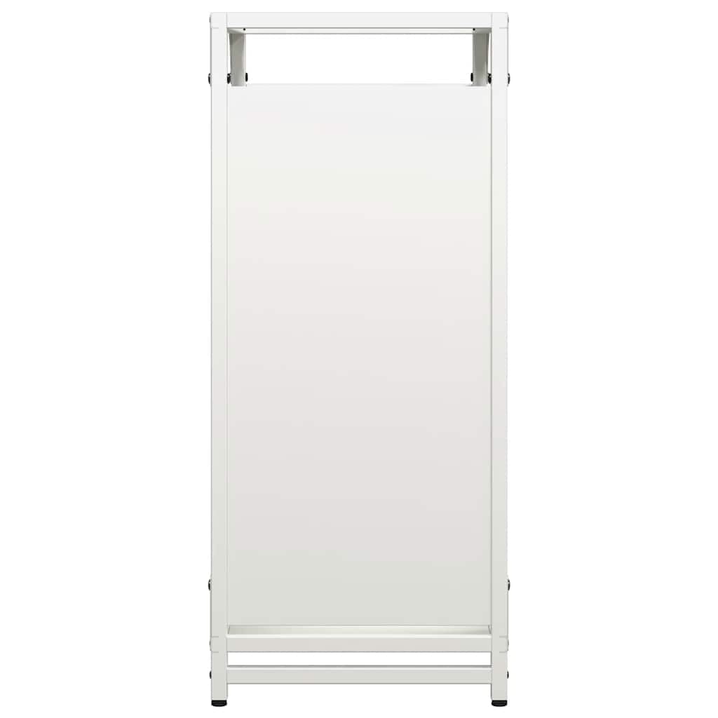 Brokky 864196 Rastrelliera per Legna da Ardere Bianca 44x28x65 cm Legnaia da Esterno in Metallo, Ripiano per Legna da Ardere, Portalegna