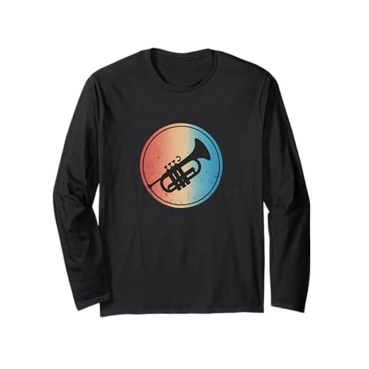 Vintage French Horn Retro Manga Larga