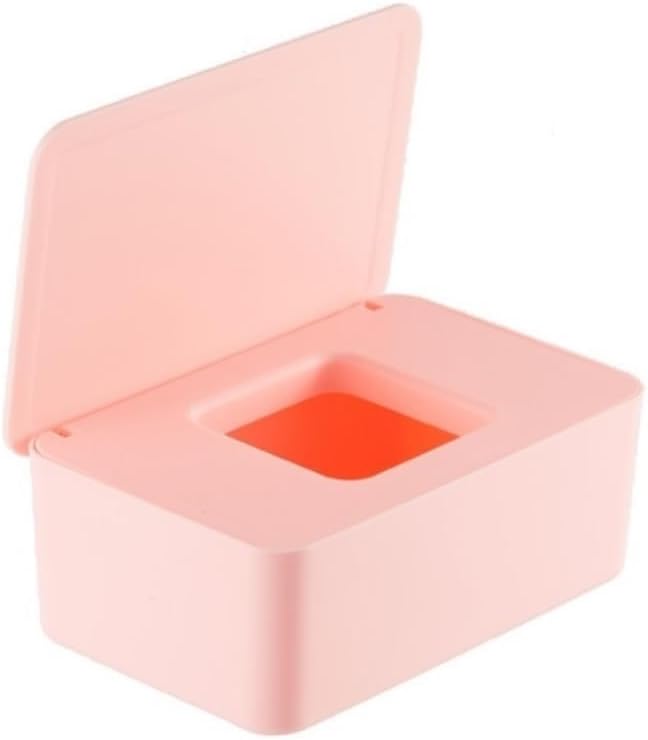 Tissue Box Cover Tissue Box Wet Tissue Box Desktop Sealed Wet Tissue Box with Lid Wet Tissue Box Household Mask Storage Box (Color : Pink, Size : One Size)