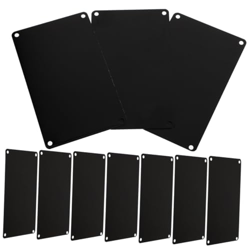 EXCEART 10個 空アルミ製ドアプレート 厚 黒酸化アルマイト加工 両面丸み加工 彫刻可能 オフィス 店舗案内用標識