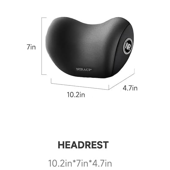 Image of Car Neck Pillow Headrest Memory Foam Cushion for Long Drives - Adjustable Strap, Breathable Removable Cover, Ergonomic Neck Pain Relief for Front & Back Seat (Pack of 1)