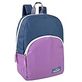 Color Block Backpacks for School Boys and Girls, 15 Inch Two Tone Backpack for Classroom, Work, Travel for Kids and Adults
