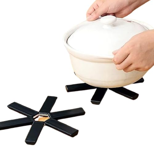 WISHBONE Folding Pot MATTableware Mat Flower Design Plastic Heat Resistant Hot Pot Pan Holder