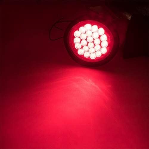 Miniatura 6 de Luz trasera LED redonda de 4 pulgadas, 24 LED, señal de parada, intermitente, marcador de freno, luces de circulación con ojales de goma para