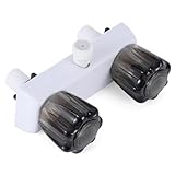 RV Shower Faucet, Camper Shower Faucet Replacement 4' RV Shower Valve Diverter with Dual Knobs Bathroom Shower Accessories Parts for Outside and Inside (Black, White)